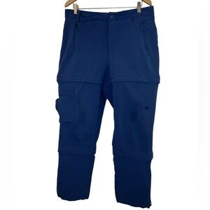 The North Face Bridgeway Zip-Off Pants Shorts Capri Hiking Walking Blue Green